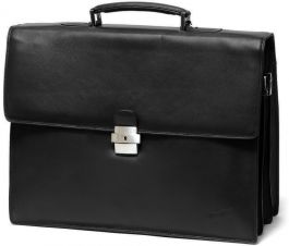 Katana Cartella In Pelle Vachetta 3 Scomparti - Unisex, Lavoro E Tempo Libero - Nero, 40x30x15 Cm - Chiusura Con Fibbia