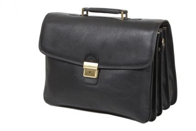 Cartable Katana en cuir de vachette gras 4 soufflets K 31028