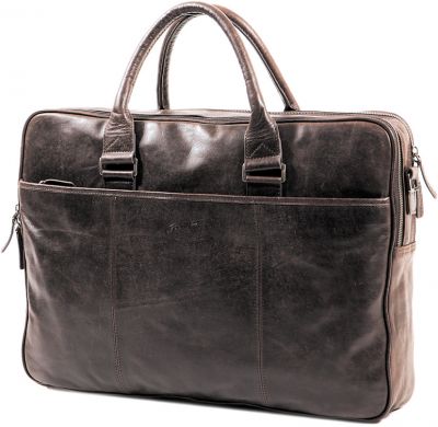 Porte-ordinateur Gérard Henon Outland en Cuir de Vachette vieilli pleine fleur GH 8381 compatible 17 pouces