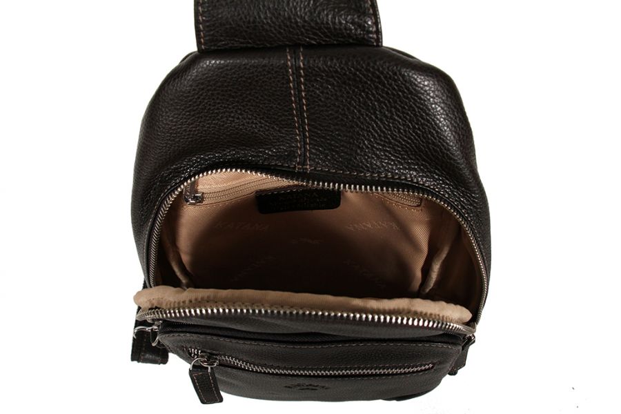 Pochette portée-Travers Katana Cuir de Vachette grainé 69515 
