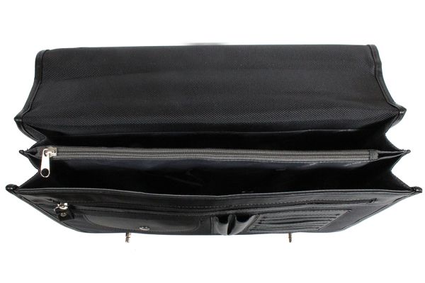 Cartable à rabat Katana Nylon Garni Cuir de Vachette K16040