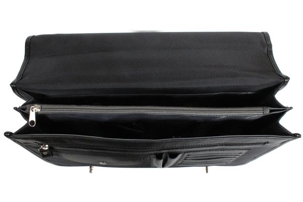 Cartable à rabat Katana Nylon Garni Cuir de Vachette K16040 