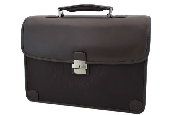 Cartable Gérard Henon New Styl'  GH 2326 Nylon garni cuir de Vachette