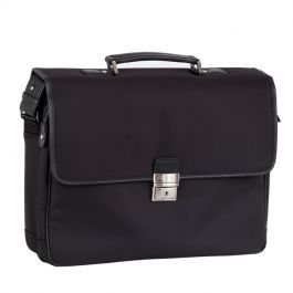 Cartable Gérard Henon New Styl' GH 2371 Nylon garni cuir de Vachette - Noir