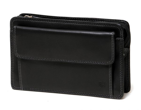 Pochette Gérard Henon Soft line GH 2501 Cuir de Vachette lisse souple - Noir