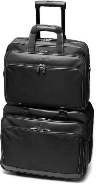 Trolley Gérard Henon Polo cuir de Vachette souple lisse et nylon GH 2863B + GH 2863 - Noir