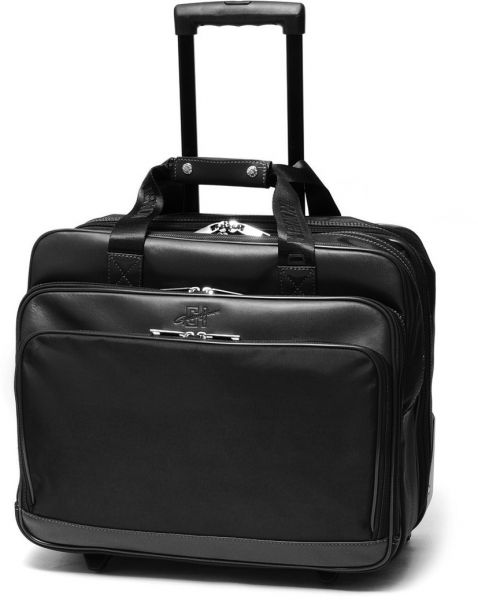 Trolley Gérard Henon Polo cuir de Vachette souple lisse et nylon GH 2863B - Noir