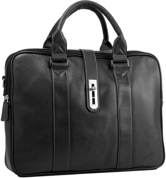 Porte-ordinateur Gérard Henon GH 2981 Cuir de Vachette grainé noir