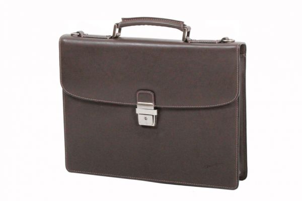 Cartable Gérard Henon Audace croûte de cuir 3025 - Marron