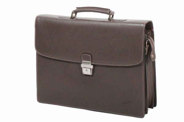 Cartable Gérard Henon Audace croûte de cuir 3028B - Marron