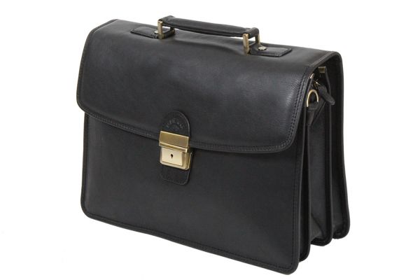 Cartable homme en cuir souple KATANA - noir 2799