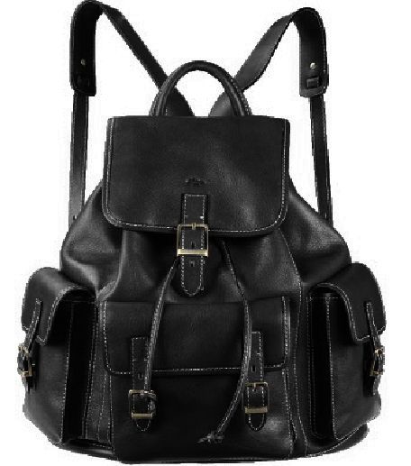 Sac à dos Katana K 32544 Cuir de Vachette gras - Noir