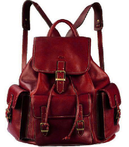 Sac à dos Katana K 32544 Cuir de Vachette gras - Rouge