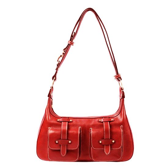 Sac à main Katana en cuir de Vachette K 32603 - Rouge