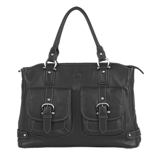 Sac shopping Katana en cuir de Vachette gras K 32908 - Noir