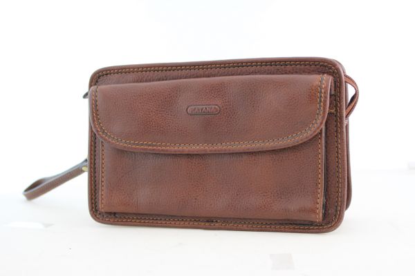 Pochette à glissière Katana K 36111 Cuir de Vachette gras face