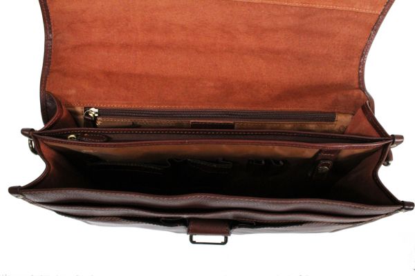 Cartable Katana K 36804 2 soufflets Cuir de vachette gras