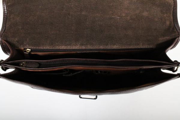 Cartable Katana 2 soufflets K 36822 Cuir de vachette gras