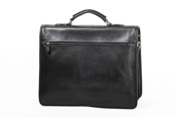 Sac Porte-Ordinateur Katana En Cuir De Vachette - 39 X 29.5 X 10 Cm - Intérieur Nylon - Couleur Chocolat