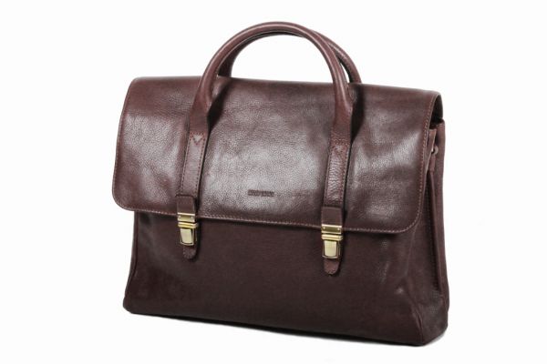 Cartable Katana 1 soufflet Cuir de Vachette gras K 36840 - Chocolat