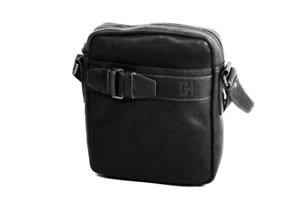 Pochette Gérard Henon Urban GH 4853 Cuir de Vachette lisse souple - Noir