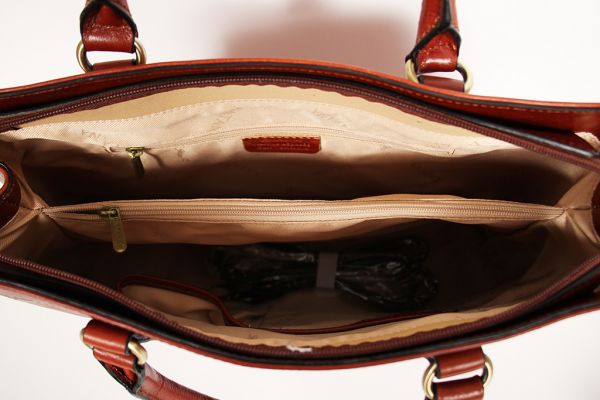 Sac à Main Besace Katana En Cuir De Vachette - Modèle K 82361 Rouge, 25x19x8 Cm