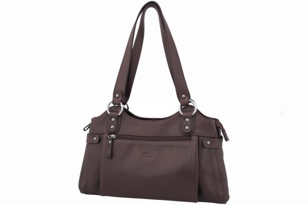 Sac à main Katana K 66916 Cuir de vachette lisse - Marron