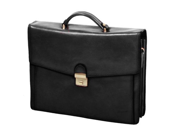 Cartable Katana à bandoulière K 68131 Cuir de Vachette collet - Noir