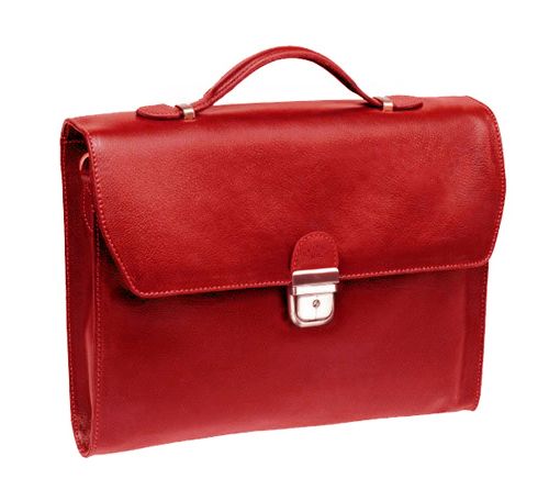 Cartable Katana à bandoulière K 69128 Cuir de Vachette grainé 1 soufflet - Rouge