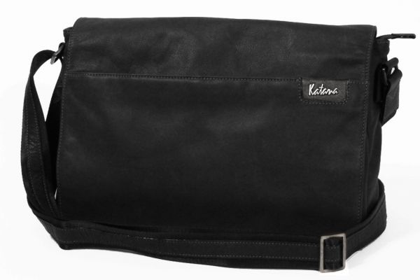 Besace Katana K 81667 Cuir de Vachette sauvage - Noir