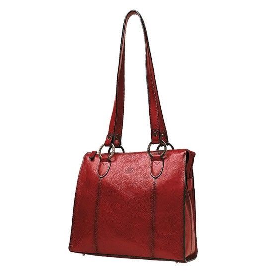 Sac shopping en cuir de Vachette collet K 82130 - Rouge