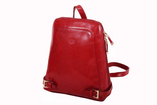 Sac à dos Katana K 82358 Cuir de Vachette collet  - Rouge