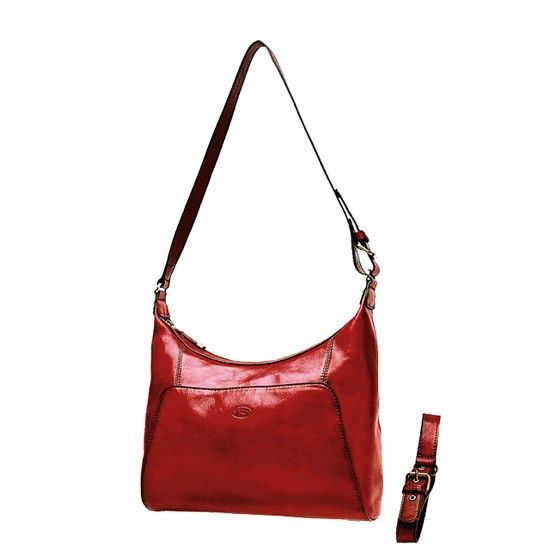 Sac à main/ Besace Katana en cuir de Vachette collet K 82362 - Rouge