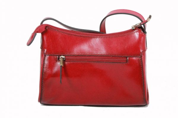 Sac à main/ Besace Katana en cuir de Vachette collet K 82515 - Rouge