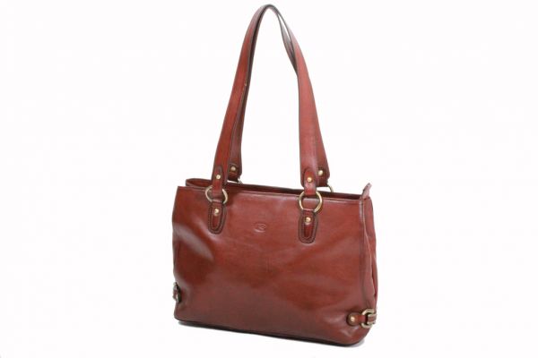 Sac shopping Katana en cuir de Vachette collet K 82617 - Marron