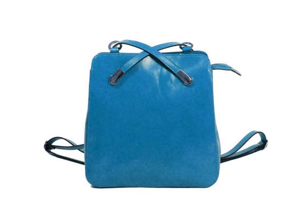 Sac à dos Katana Cuir de Vachette collet K 98227 Bleu