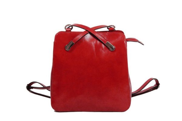 Sac à dos Katana Cuir de Vachette collet K 98227 Rouge