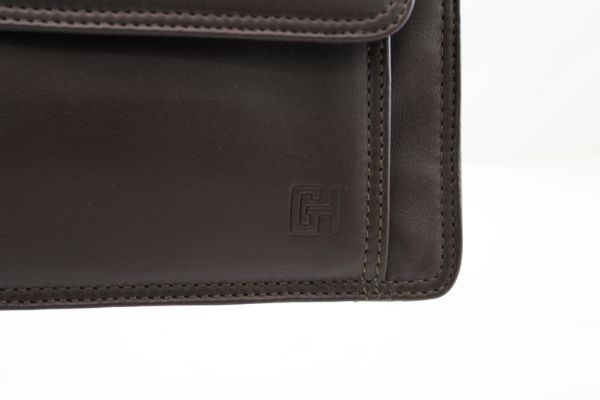 Pochette Gérard Henon Soft line GH 2501 Cuir de Vachette lisse souple Marron