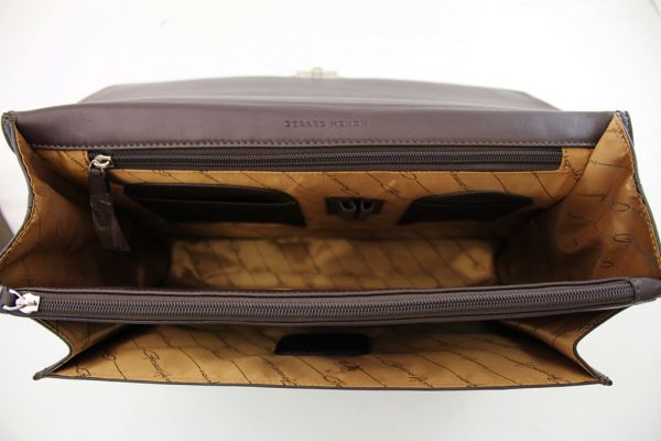 Cartable Softline Gérard Henon GH 2525 Cuir de Vachette lisse souple Marron