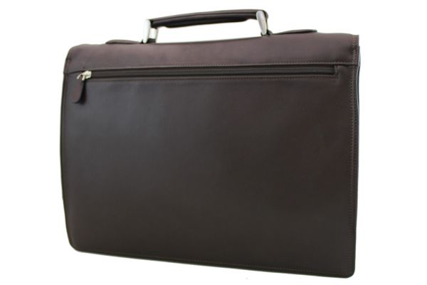 Cartable Softline Gérard Henon GH 2525 Cuir de Vachette lisse souple Marron