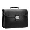 Cartable Katana Cuir de Vachette Gras 2 soufflets K 31022 - Noir