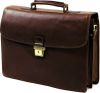 Cartable Arizona Gérard Henon 2 soufflets GH 5226 Cuir de Vachette gras pleine fleur - Marron