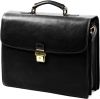 Cartable Arizona Gérard Henon 3 soufflets GH 5228 Cuir de Vachette gras pleine fleur - Noir