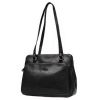 Sac shopping/ sac à main en cuir de Vachette collet K 82374 - Noir